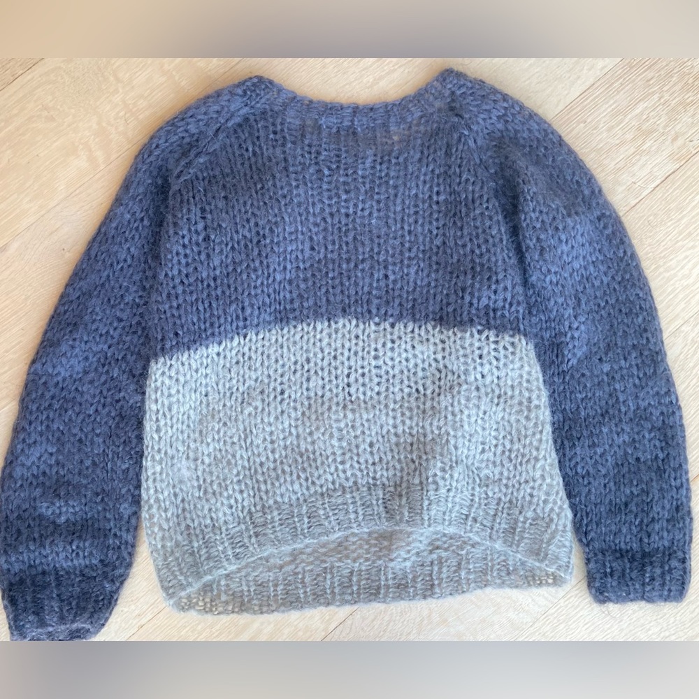 Loose Chunky Knit Blue and Grey Sweater size M (Maiami)